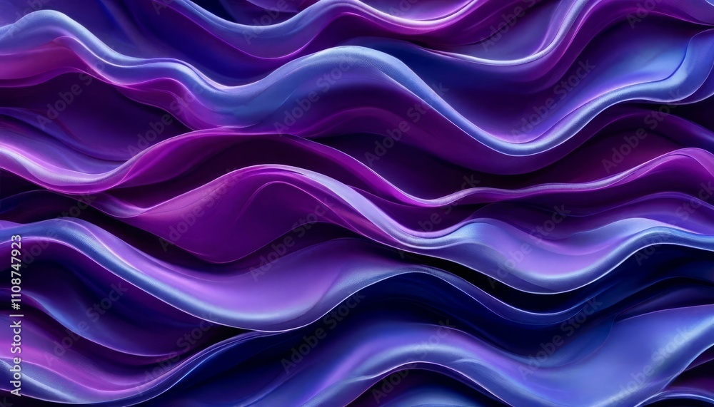 Obraz premium Abstract colorful wavy pattern with vibrant blue and purple gradients creating a smooth and flowing design ideal for backgrounds and creative projects.