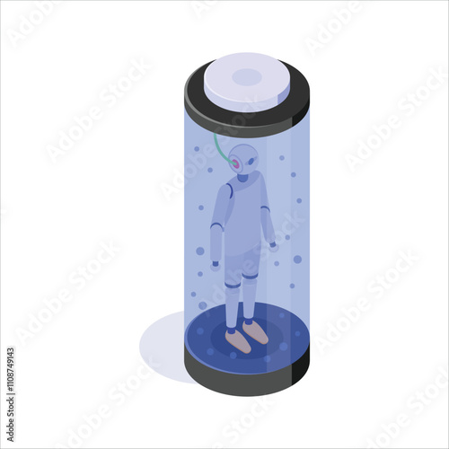 A futuristic chamber for preserving life or conducting experiments