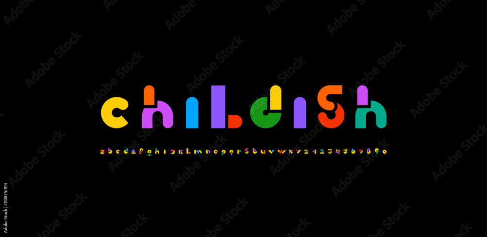 Quirky font, alphabet in the cartoon style, funny kids letters and numbers, vector illustration 10EPS