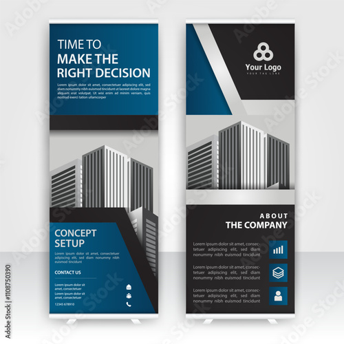 Annual report display showcasing creative studio work and strategic planning concepts for a professional presentation event