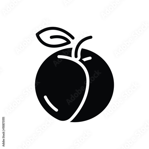 Black solid icon for apricot