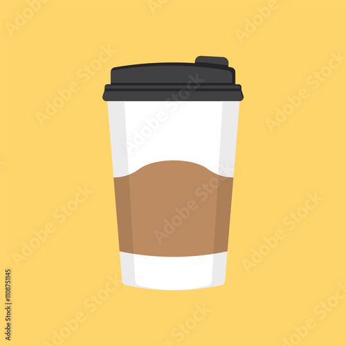 To-go coffee or tea cup icon in flat style. Hot drink vector illustration on isolated background. Mug sign business concept.