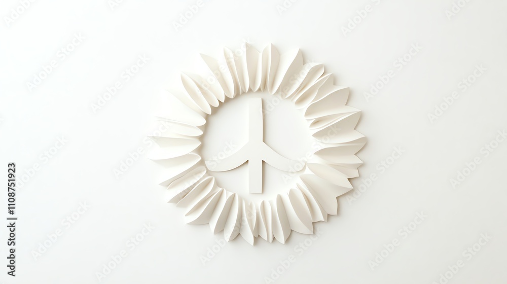 White peace symbol on a textured background with circular design elements. White peace symbol on a textured background with circular design elements.