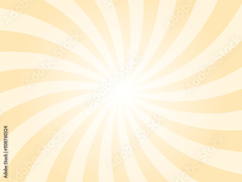 Peach white sunburst background. Radial retro glowing rays banner. retro whirlwind starburst vector abstract background. Twisted radial illustration.