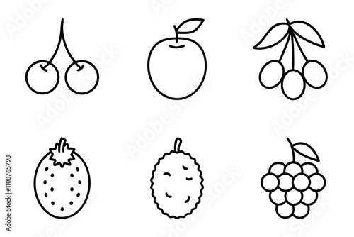 Wallpaper Mural set of fruits icon Torontodigital.ca