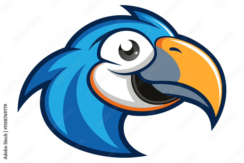 Fototapeta premium illustration of a parrot head 