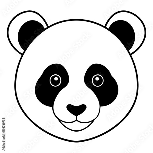 illustration of a  panda head