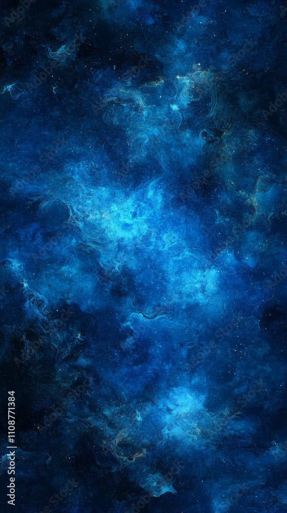 Fototapeta premium A stunning cosmic scene featuring deep blue and aqua tones swirling in a starry expanse, evoking wonder and mystery.