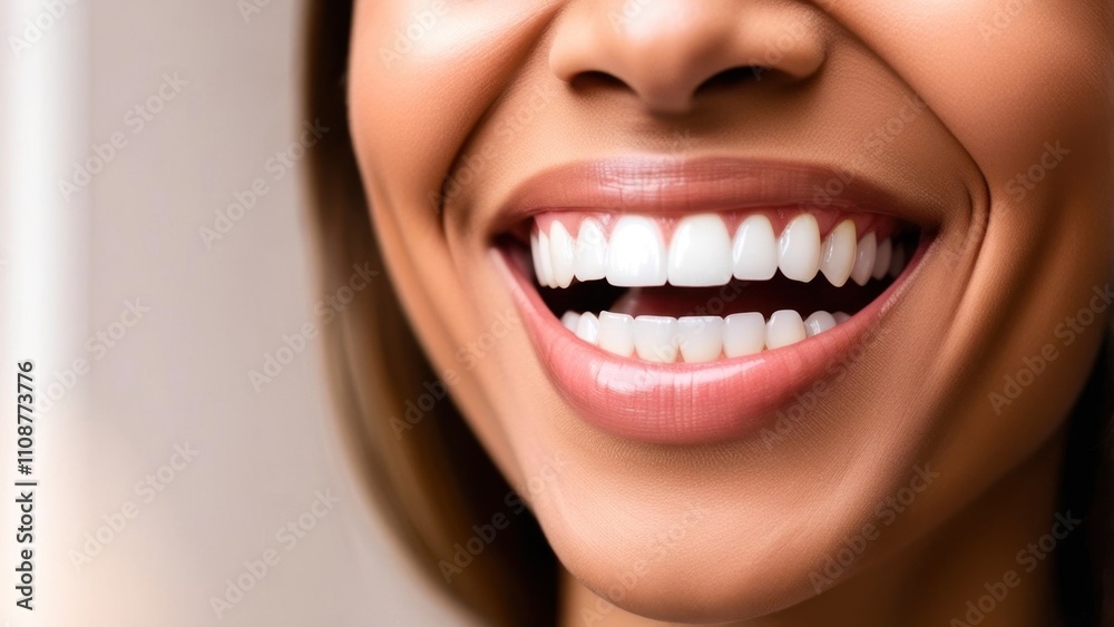 Naklejka premium Woman with a white smile