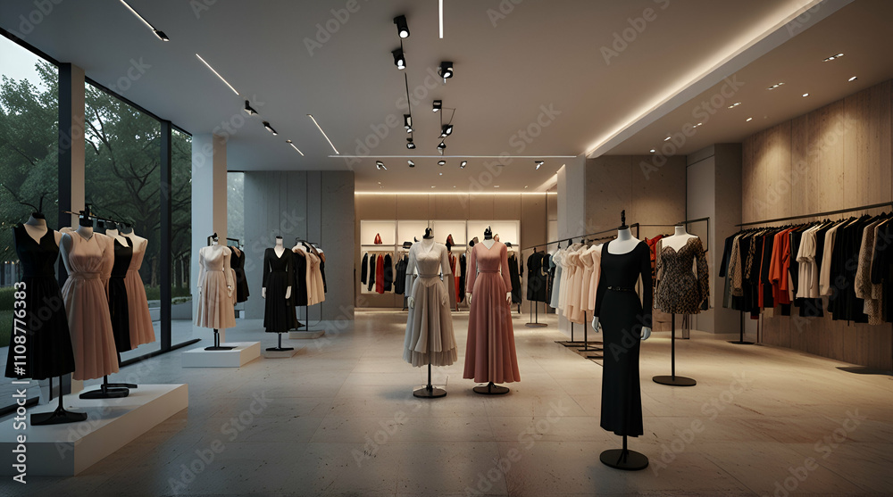 Fototapeta premium womens fashion clothe house. Genrative.ai 