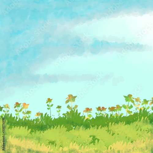 Good Day Garden Landscape Illustration