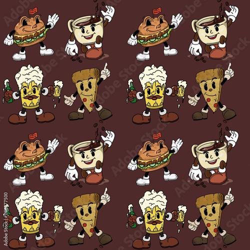 Food And Beverages old Fashion Illustration