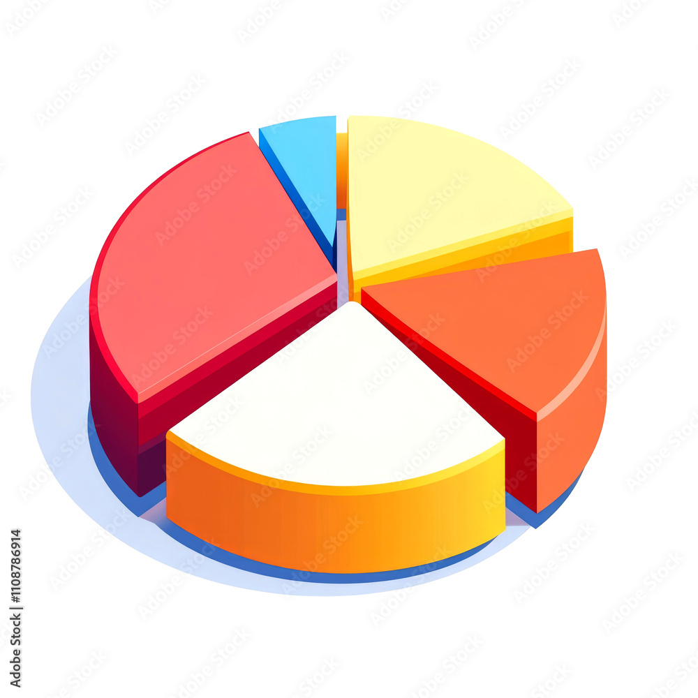 Obraz premium Colorful 3D pie chart infographic.