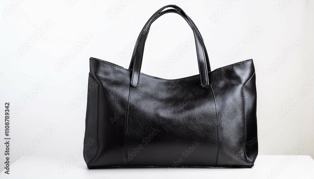 Naklejka premium black leather handbag
