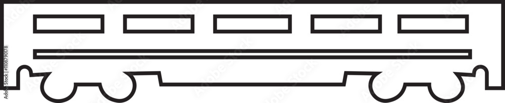 Obraz premium Train icon line style. Travel element. Railway transport. Subway, metro and underground sign. Public tram pictogram. Railway carriage concept. Wagon and locomotive isolated on transparent background.