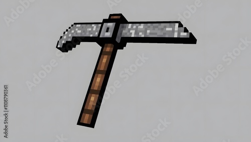 2D Pixel Mining shovel Used for  in the game.	 photo