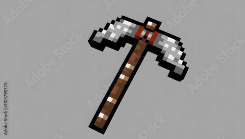 2D Pixel Mining shovel Used for  in the game.	 photo