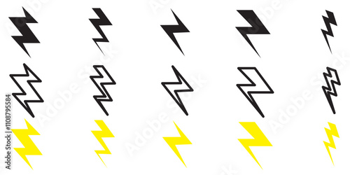 Bolt icon vector. Energy and thunder electric icon