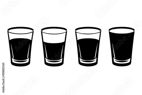 Shot Glass | isolated silhouette vector illustration on white background