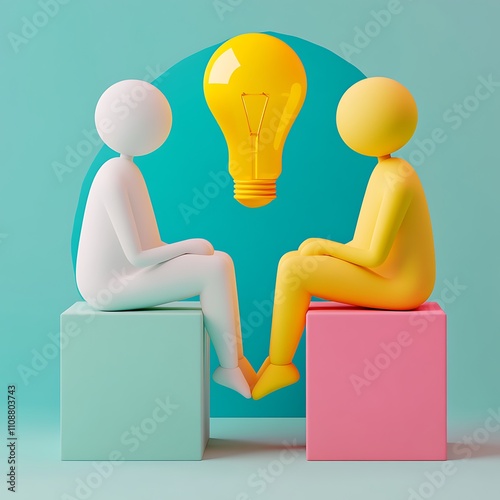 Innovative Creative Duo Brainstorming in Inspirational Office Environment