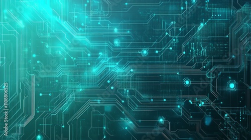 AI Semiconductor or Chip with Thin Line Circuit on Technology