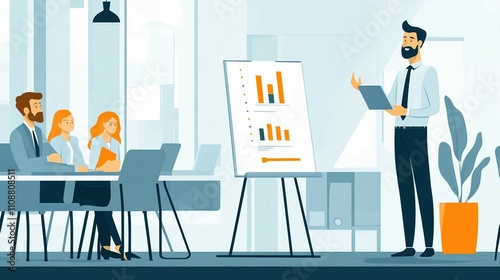 a man giving a presentation to a group of people