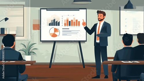 a man giving a presentation to a group of people