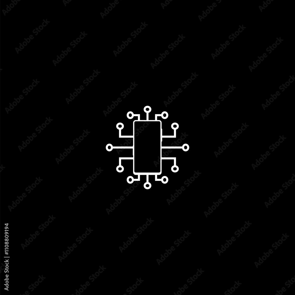 Obraz premium Digitalisation technology icon isolated on dark background