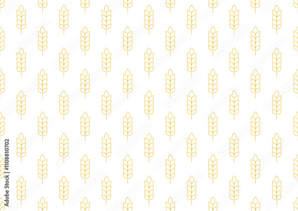 Naklejka premium Wheat pattern wallpaper. oat symbol. free space for text. rice sign. Rice pattern wallpaper.