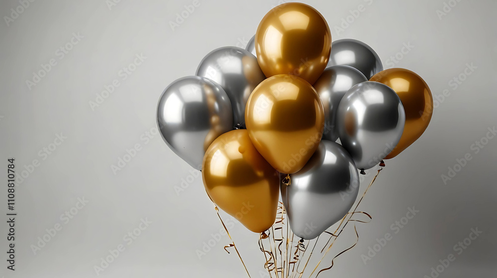 gold and silver baloons gold and silver baloons