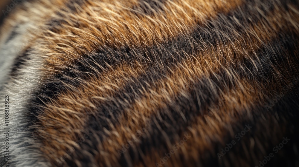 Close-up of tabby cat fur texture, showing brown, orange, and white hairs. Close-up of tabby cat fur texture, showing brown, orange, and white hairs.