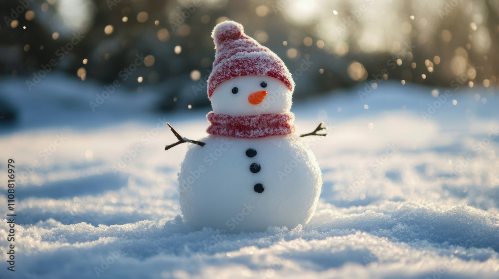 Fototapeta premium World Snow Day. children play in the snow. snowman. winter season