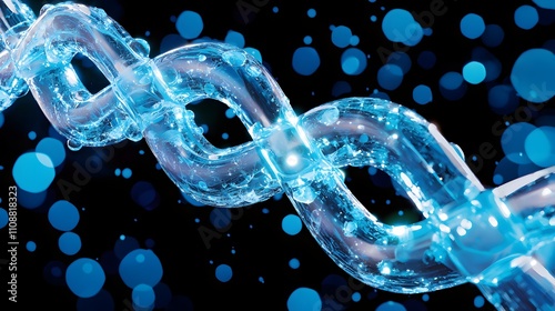 A blue and clear strand of DNA