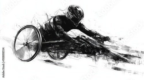 Bold Racer in Action on a Simple Backdrop