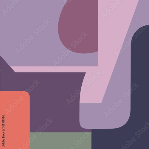 Minimalist Abstract Vector Art with Bold Geometric Shapes and Muted Color Palette
