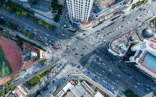 Aerial view of European architecture in Tianjin photo