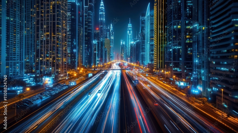 Night Cityscape: Vibrant Metropolis at Night Night Cityscape: Vibrant Metropolis at Night