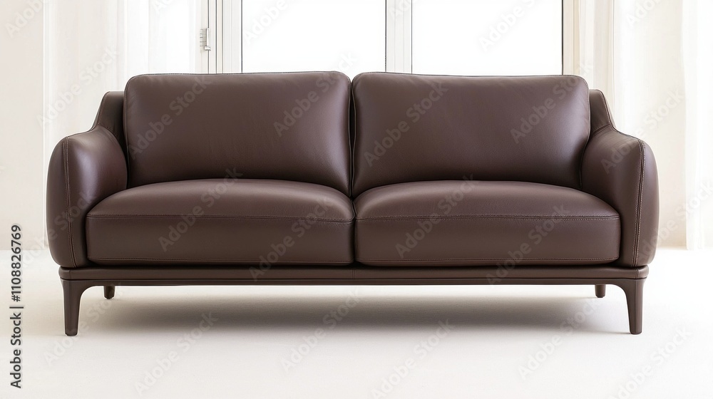 Fototapeta premium Modern Brown Leather Sofa
