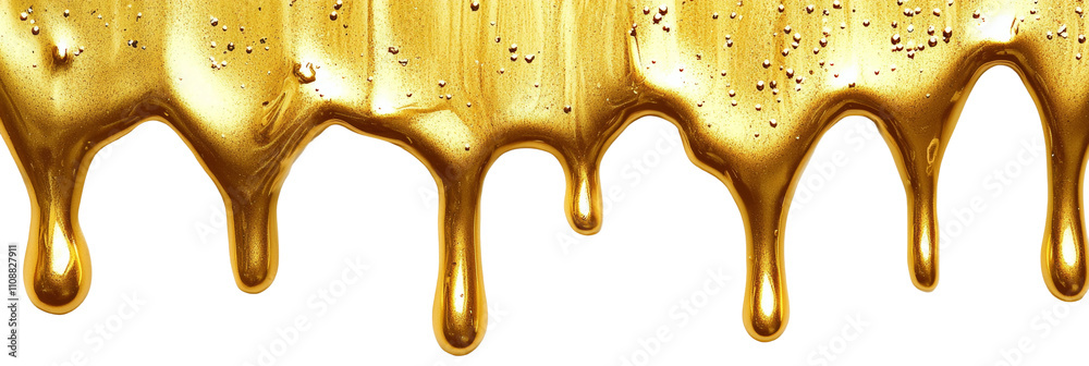Golden Dripping Liquid on a Dark Background Isolated on transparent background Golden Dripping Liquid on a Dark Background Isolated on transparent background