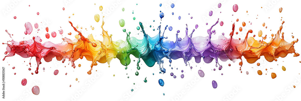 Fototapeta premium Vibrant Splash of Ink or Paint Isolated on transparent background