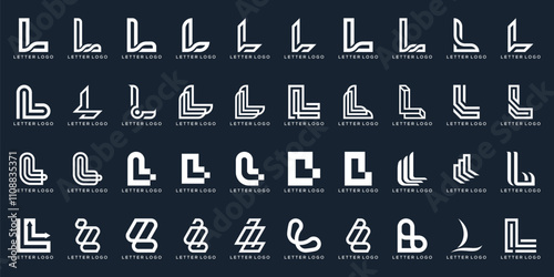 collection of letter L logo design. graphic icons vector for business and technology