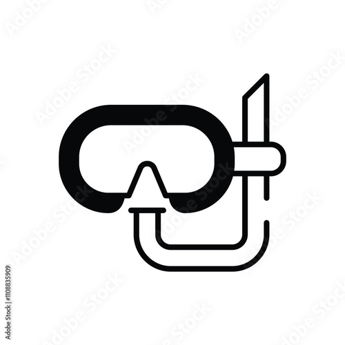 Snorkeling vector icon