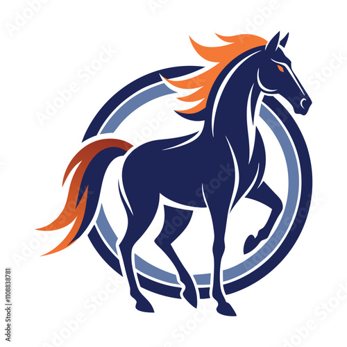 Horse silhouette logo vector design