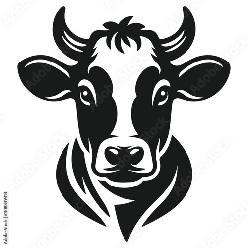 Vector of cow head design on white background