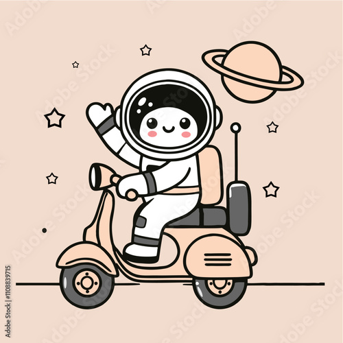 "The Cosmic Ride: An Astronaut Zooming Through Space on a Scooter"