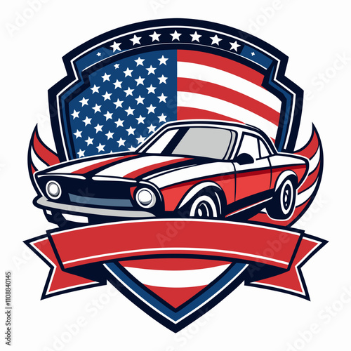 american muscle car badge logo