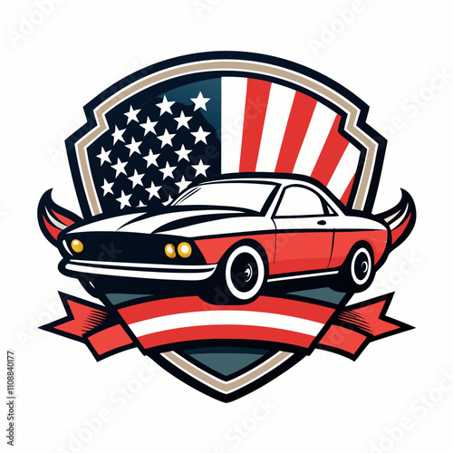 american muscle car badge logo