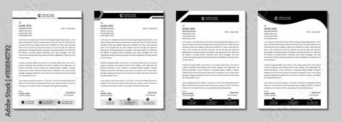 Modern corporate letterhead design in abstract design