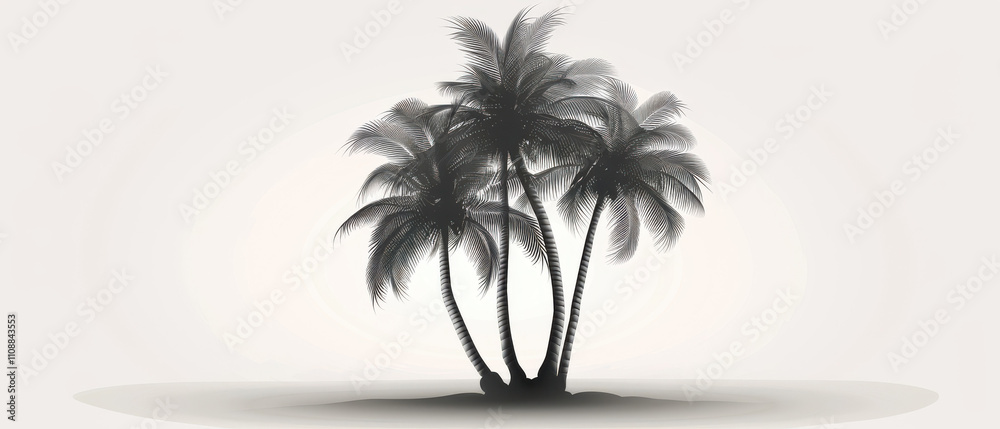 Obraz premium palm tree isolated on black
