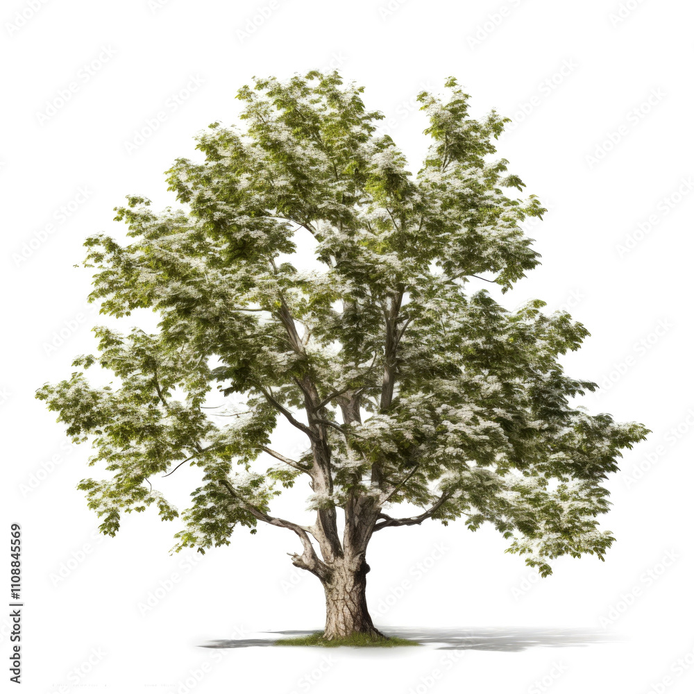 Obraz premium Lush flowering tree isolated on white.